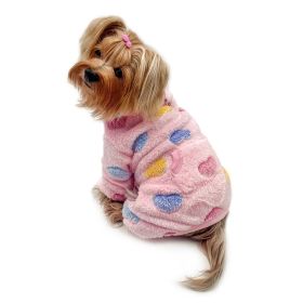 Ultra Plush Colorful Hearts Turtleneck Pajamas (Option: Pink  XS)