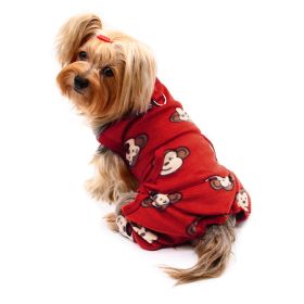 Silly Monkey Front Sleeveless Fleec Pajamas (Option: Burgundy  XS)