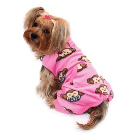 Silly Monkey Front Sleeveless Fleec Pajamas (Option: Pink  XS)