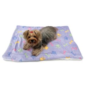Ultra Plush Colorful Bones/Paws Blanket (Option: L)