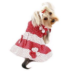 Red & White Polka Dots Sundress with Contrasting Flowers (Option: XS)