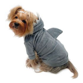 Ultra Plush Shark Hoodie with Fin & Teeth (Option: L)