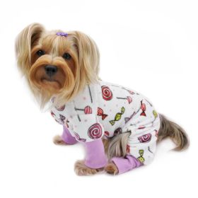 Ultra Soft Plush Minky Sweet Candies Pajamas (Option: XL)