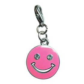 Happy Face with Sparkling Eyes Enamel Charm (Option: Pink)