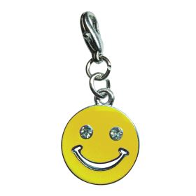 Happy Face with Sparkling Eyes Enamel Charm (Option: Yellow)