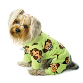 Silly Monkey Fleece Turtleneck Pajamas (Option: Lime  S)
