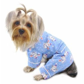 Snowman & Snowflake Flannel Pajamas with 2 Pockets (Option: M)