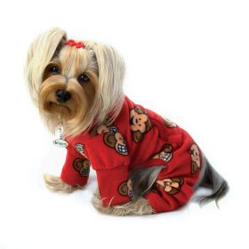 Silly Monkey Fleece Turtleneck Pajamas (Option: Burgundy  M)