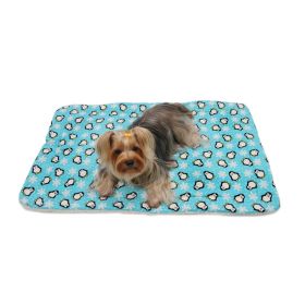 Penguins & Snowflakes Flannel/Ultra (Option: Plush Blanket  Turquoise)